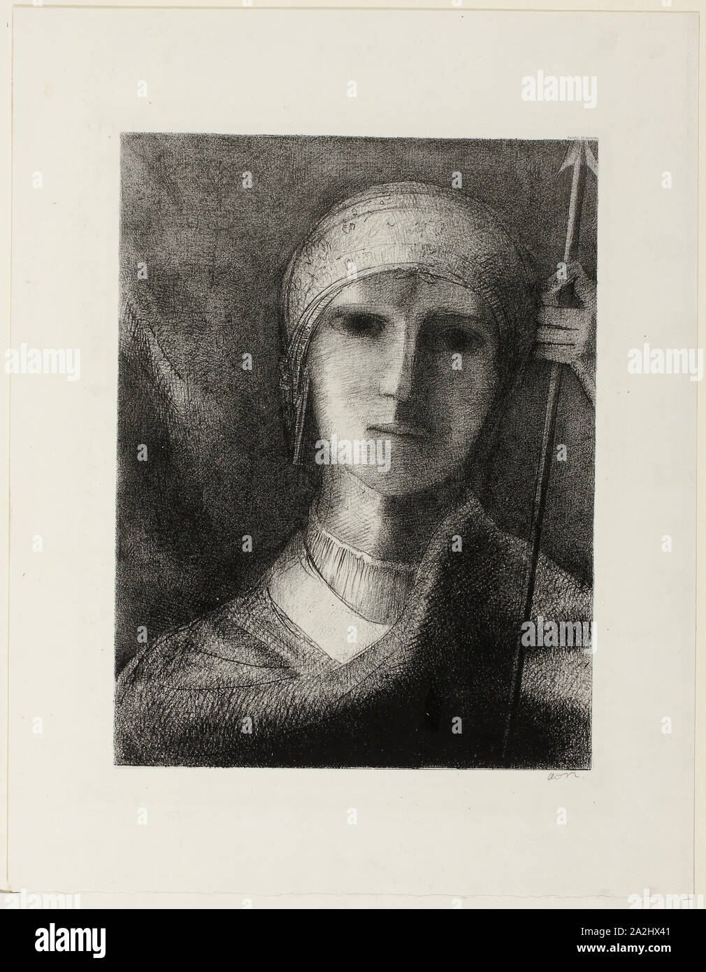 Parsifal, 1891, published 1892, Odilon Redon, French, 1840-1916, France, Transfer lithograph on mounted ivory China paper, 321 × 243 mm Stock Photo