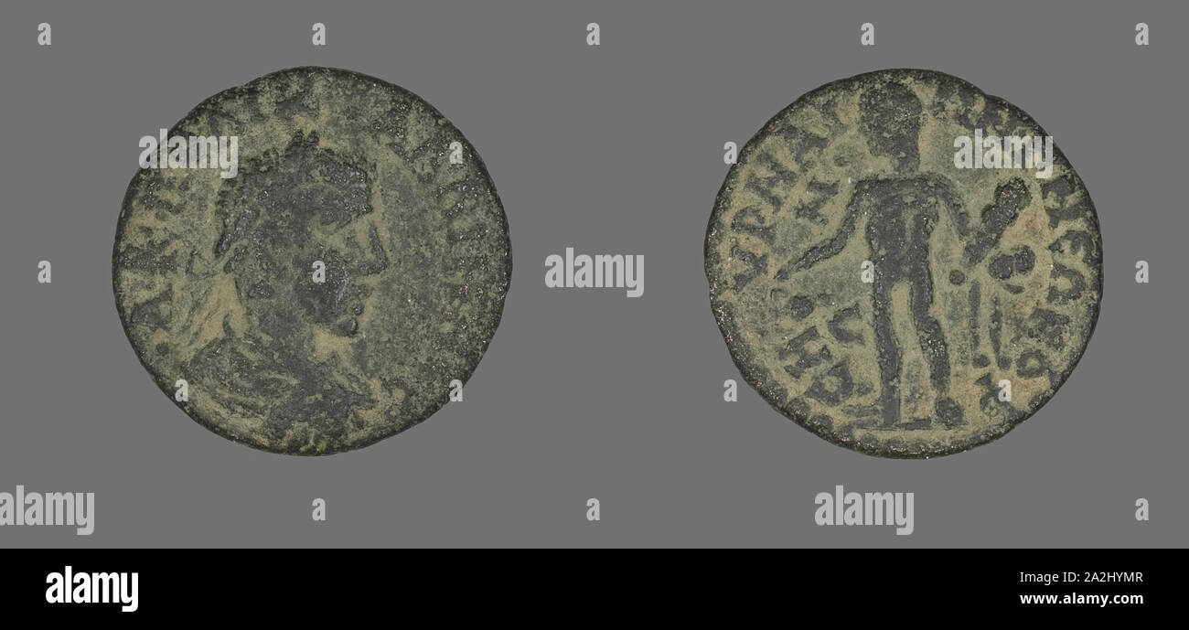 Coin Portraying the Emperor Gallienus, AD 253/268, Roman, Roman Empire, Bronze, Diam. 2 cm, 3.10 g Stock Photo