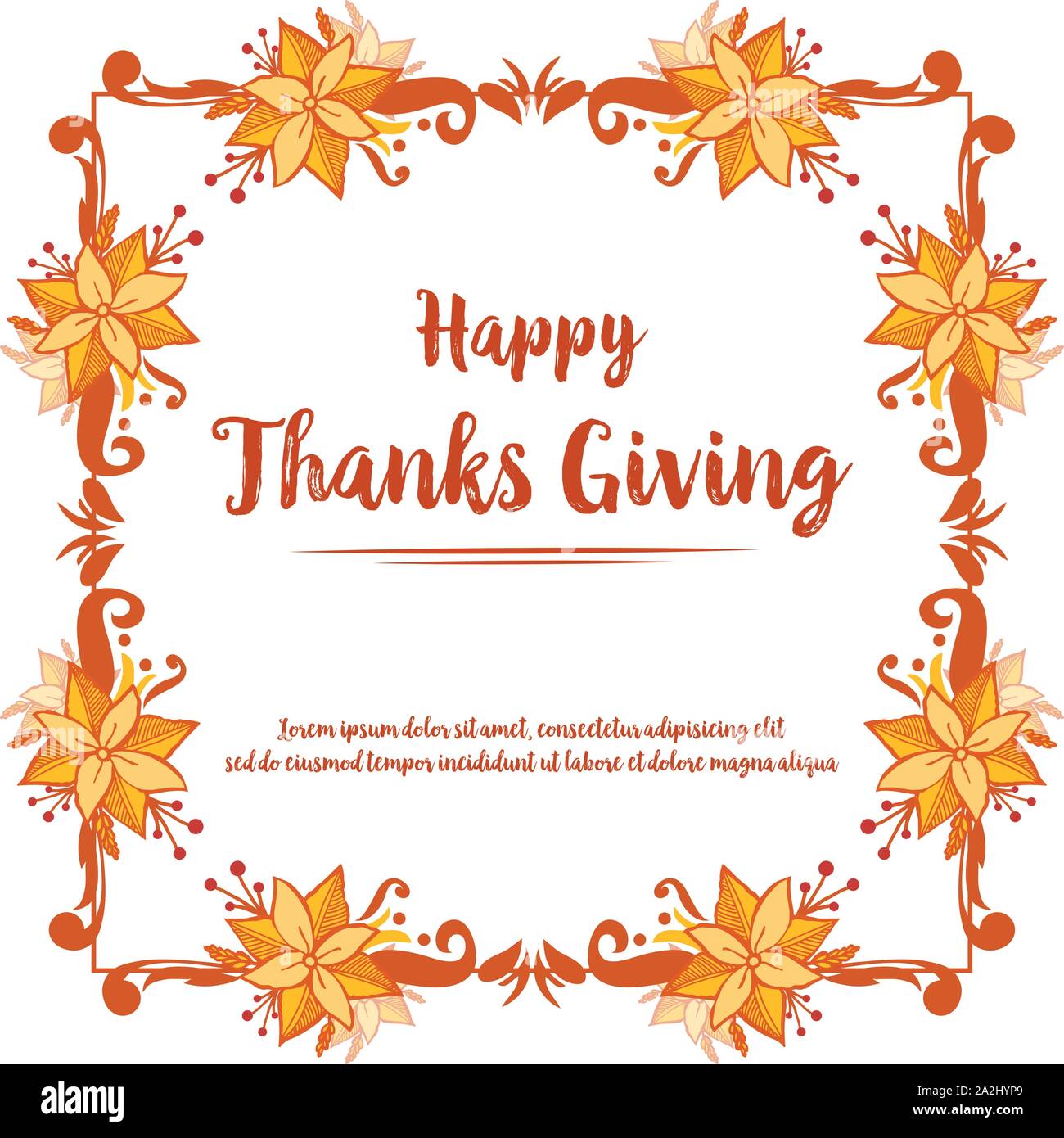 Design template thanksgiving, with style of elegant autumn leaf floral ...