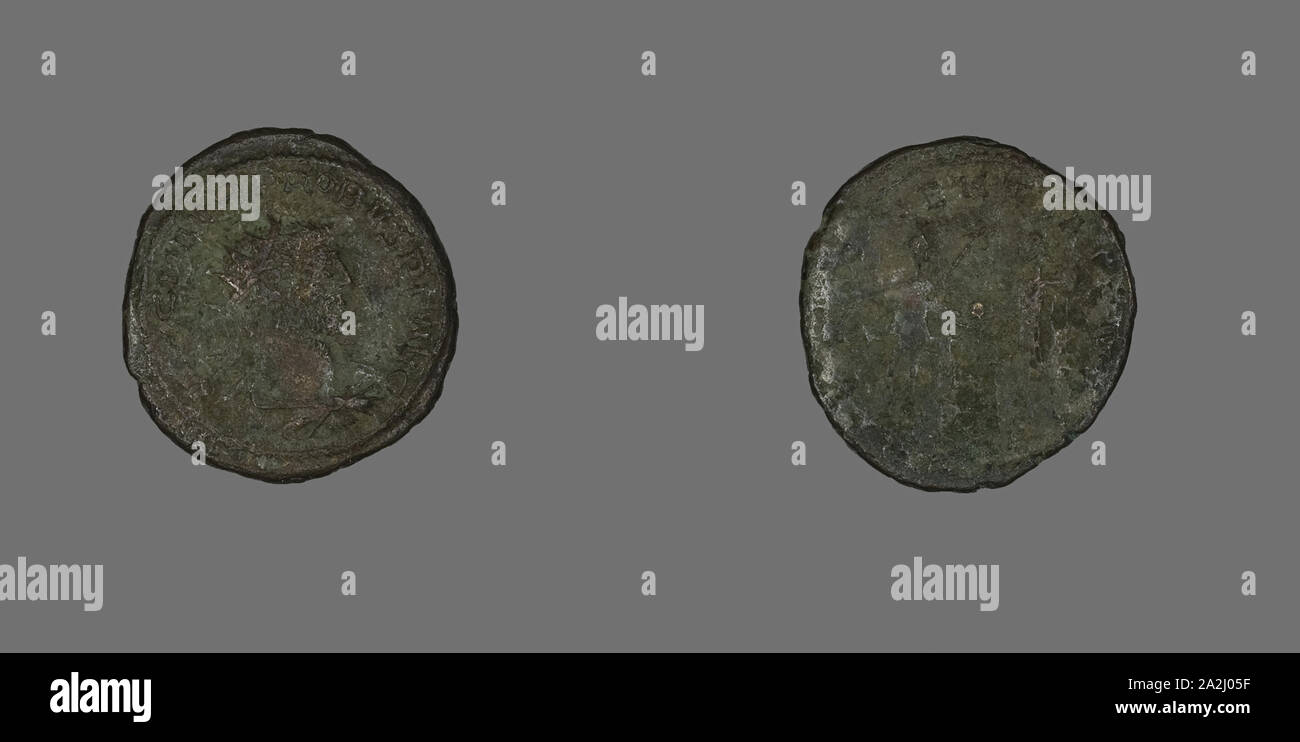 Antoninianus (Coin) Portraying Emperor Probus, AD 276/281, Roman, minted in Siscia, Roman Empire, Billon, Diam. 2.2 cm, 4.22 g Stock Photo