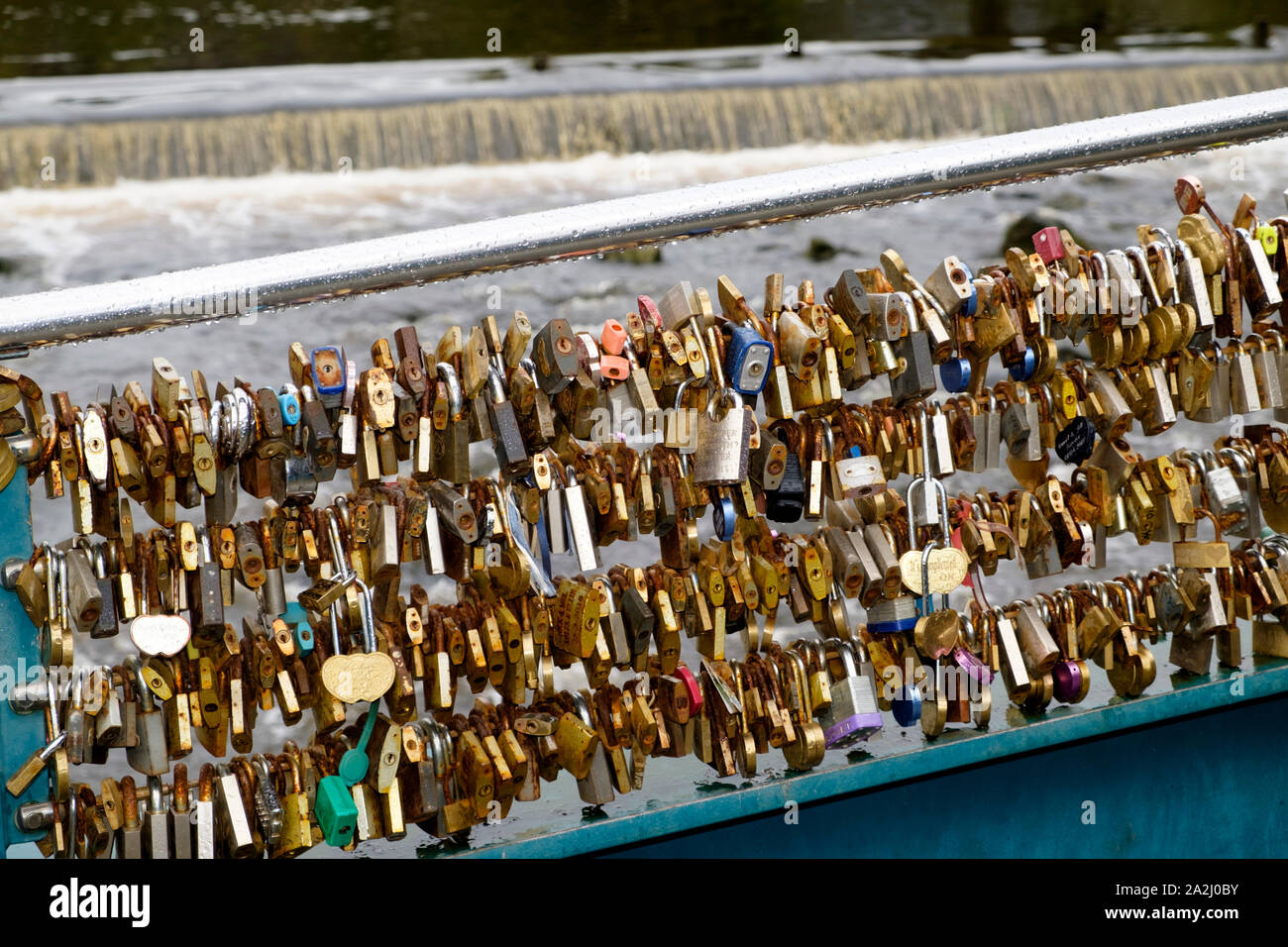 Love locks on a bridge in bakewell hires stock photography and images Alamy