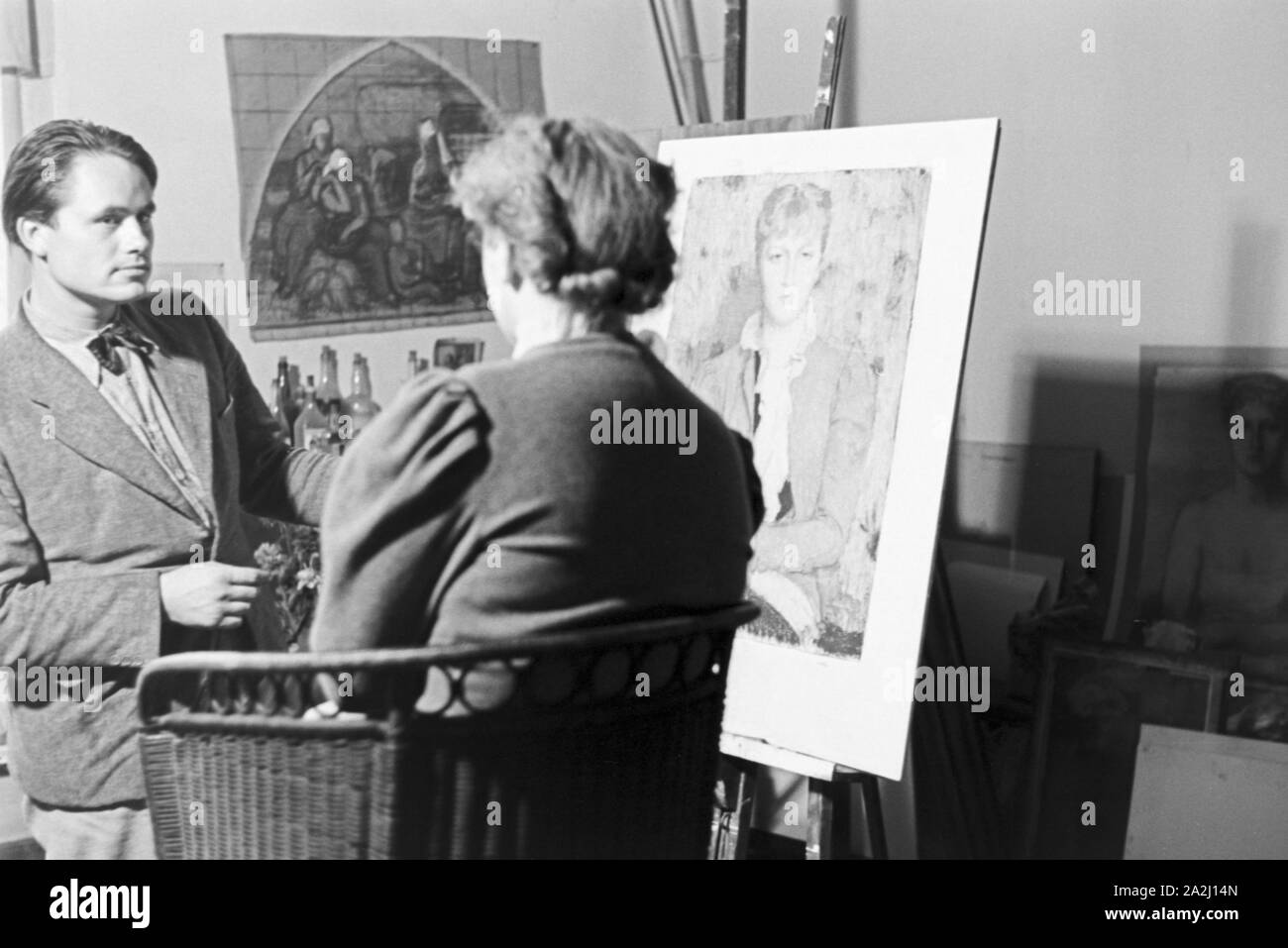Deutschland 1930er jahre painter at artists colony duesseldorf ...