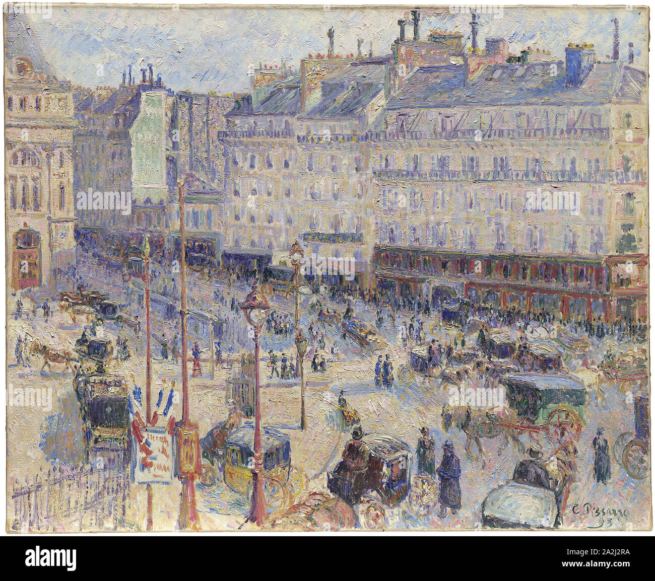 The Place du Havre, Paris, 1893, Camille Pissarro, French, 1830-1903, France, Oil on canvas, 60.1 × 73.5 cm (23 5/8 × 28 13/16 in Stock Photo