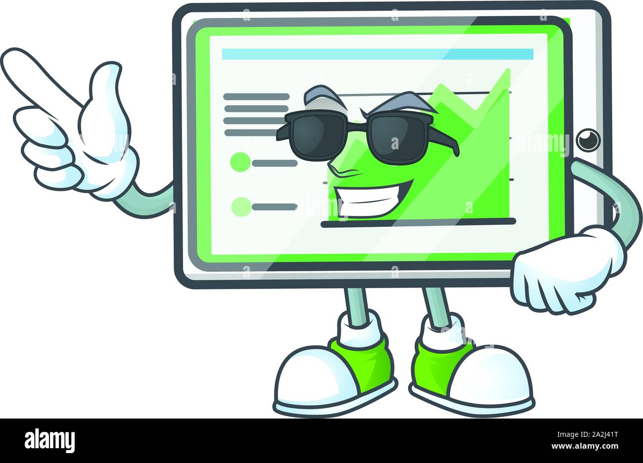 Super cool up chart horizontal table cartoon mascot style Stock Vector