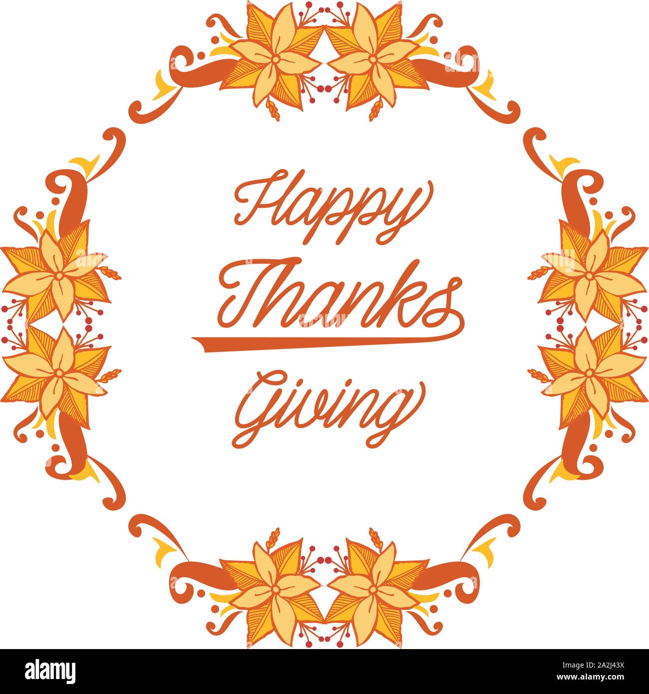 Design template thanksgiving, with style of elegant autumn leaf floral ...