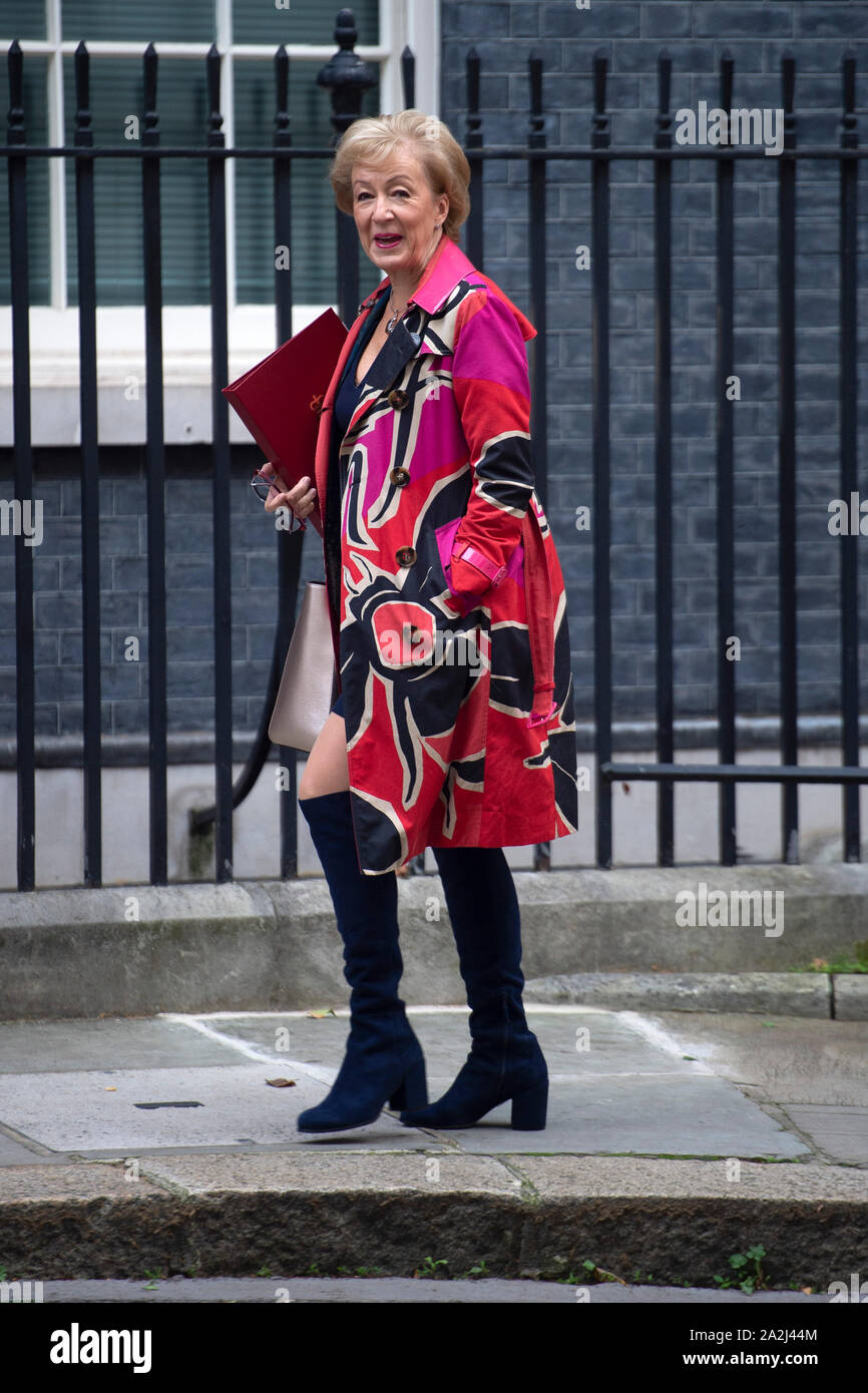 Business Secretary Andrea Leadsom arrives at 10 Downing Street, London ...
