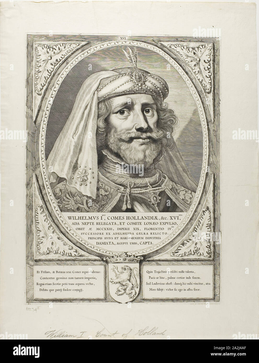 Count William of Holland V, n.d., Cornelis Visscher, the Elder, Netherlandish, c. 1520-1586, Holland, Engraving on paper Stock Photo