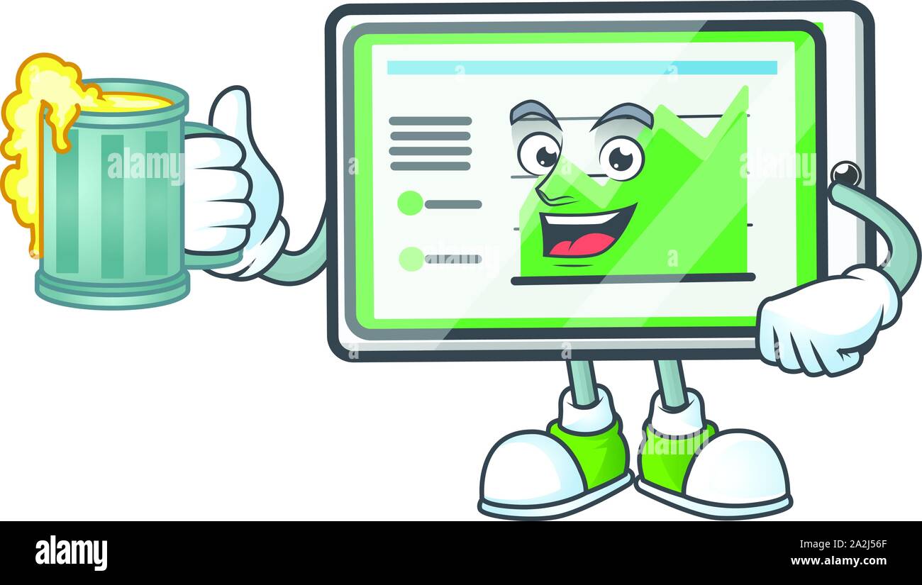 With juice up chart horizontal table shape character Stock Vector Image