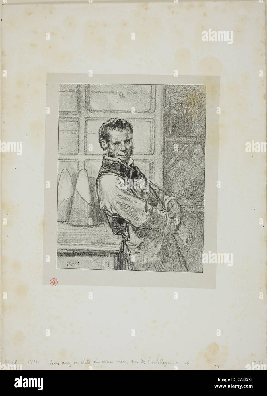 Lithograph in black on gray china paper hi-res stock photography and ...