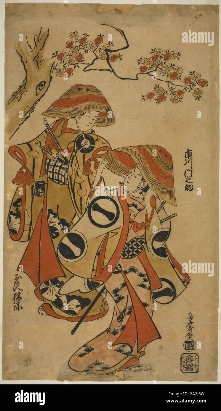 PLANTER BOY KISS itabamoe アート 原画 kyne The Actors Ichikawa Monnosuke I and Tamazawa Rinya. Torii