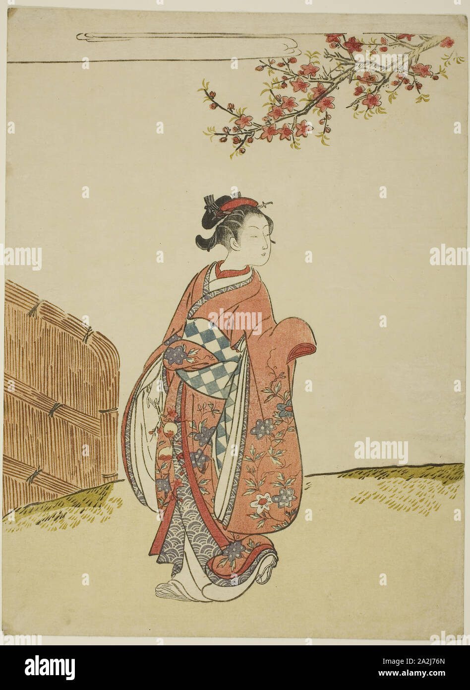 Under a Peach Tree, c. 1766, Suzuki Harunobu 鈴木 春信, Japanese