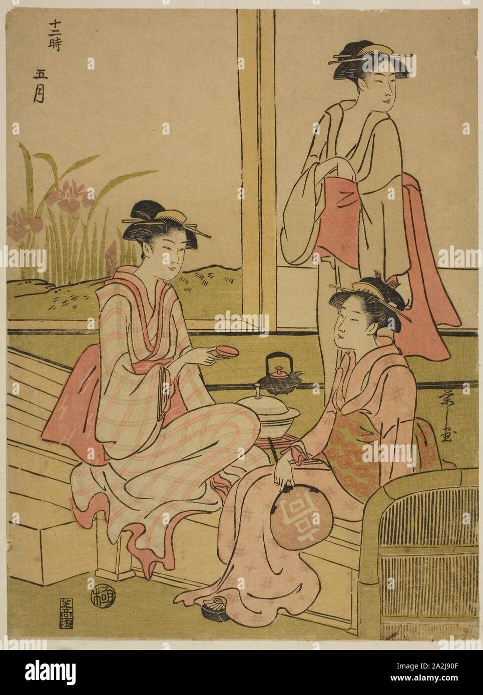 The Fifth Month (Gogatsu), from the series The Twelve Months (Juni toki), c. 1791, Chobunsai Eishi, Japanese, 1756-1829, Japan, Color woodblock print, chuban, 10 1/8 x 7 1/2 in Stock Photo