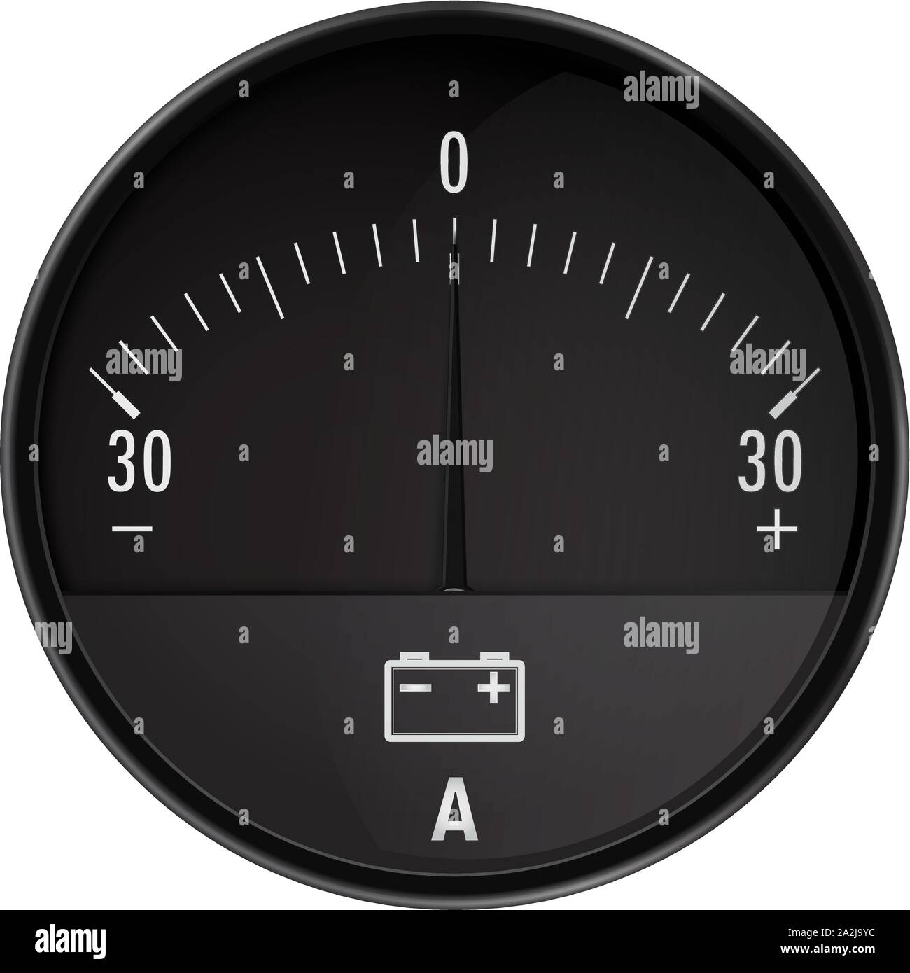 Ampermeter. Car Ammeter Stock Vector