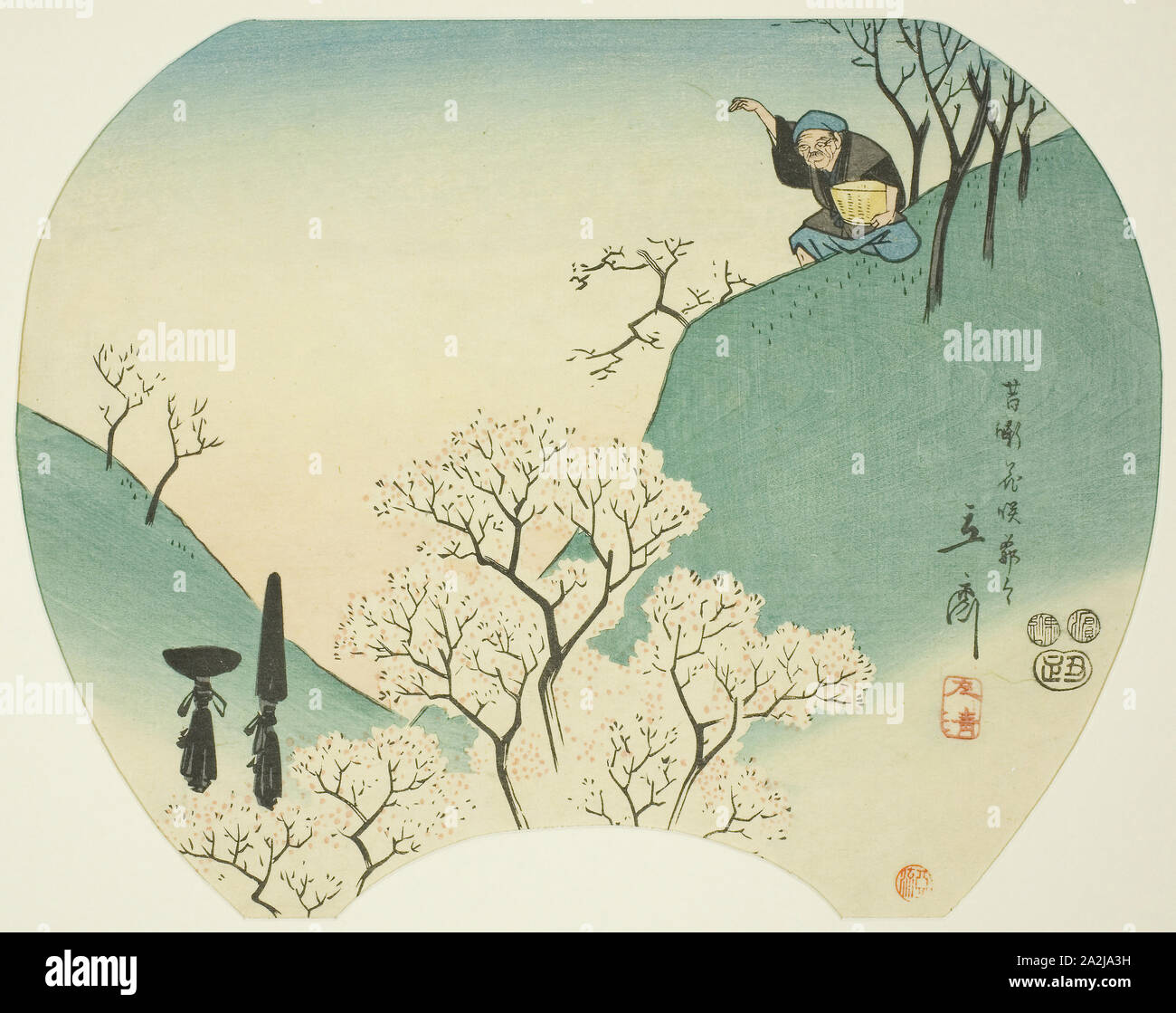 Ancient Story of the Old Man Who Made the Trees Blossom, 1853, Utagawa