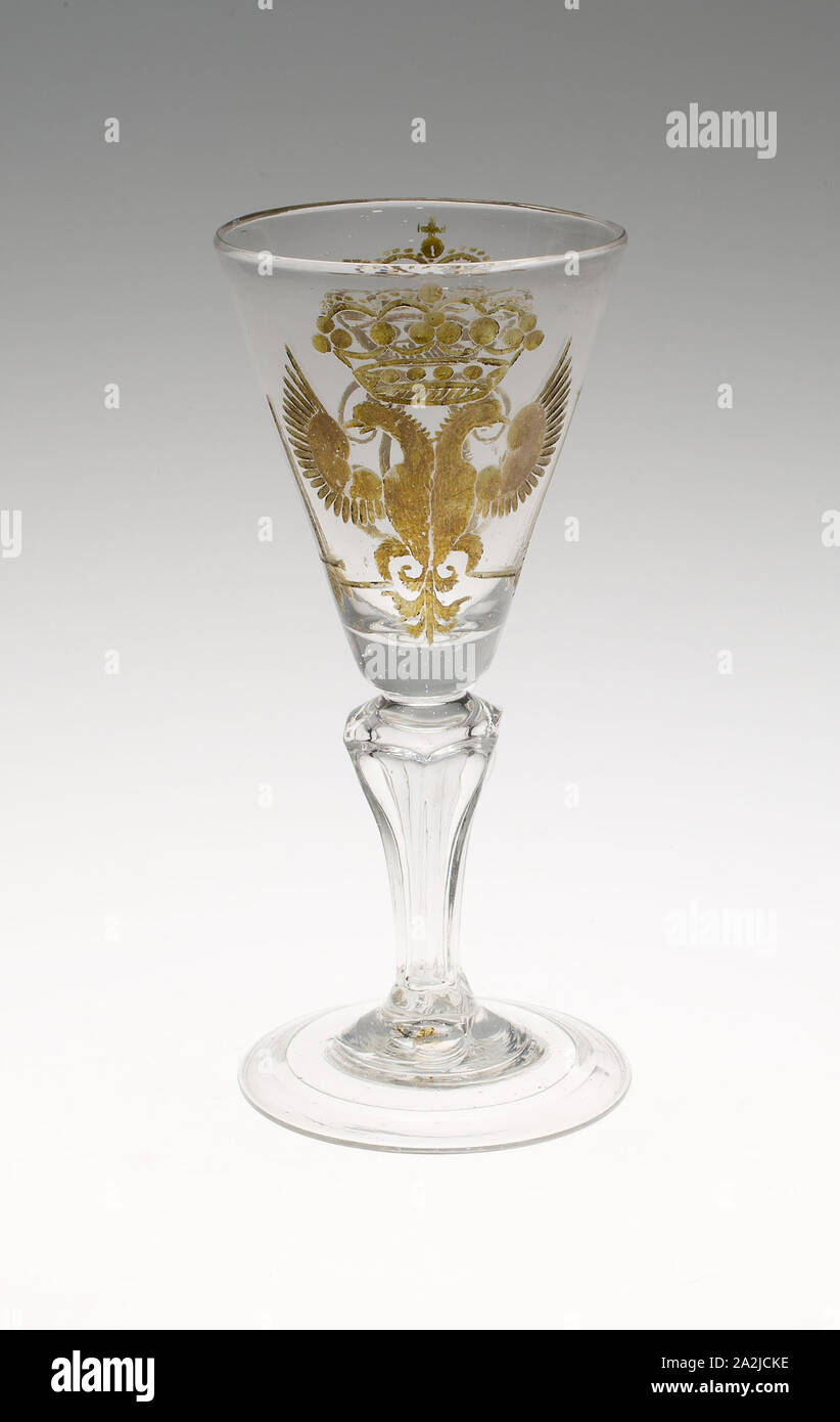 Wine Glass, c. 1730, Germany, Glass, H. 16.2 cm (6 3/8 in Stock Photo