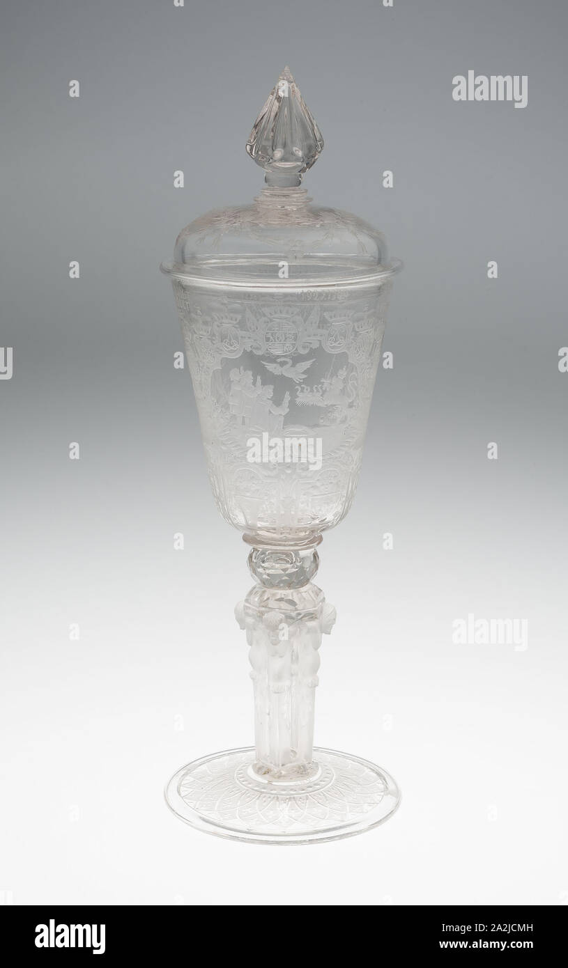 Blown and molded with wheel engraved decoration hires stock