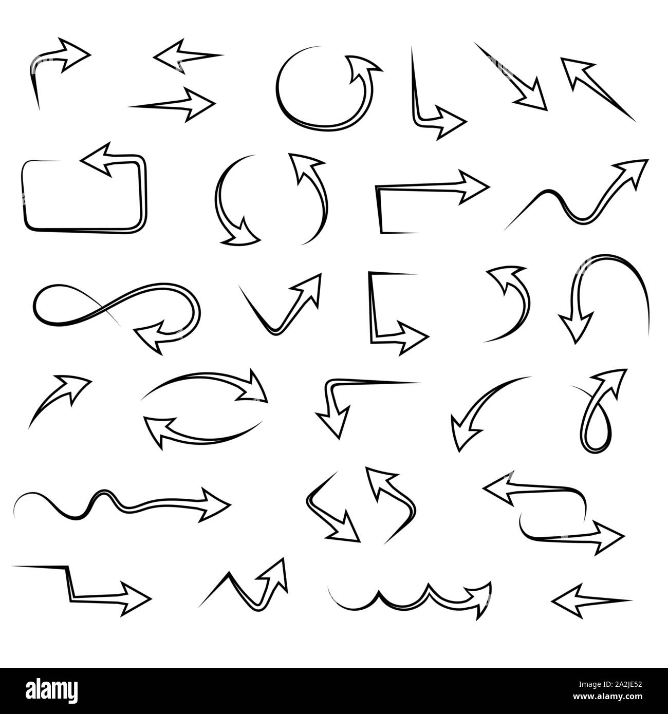 Hand drawn arrows set Stock Vector Image & Art - Alamy