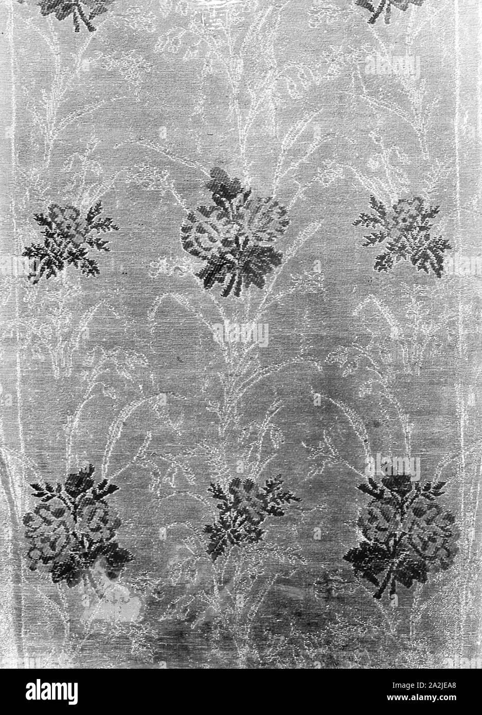 Four Fragments, 19th century, Russia, Brocaded plain compound cloth, a: 109.3 x 50.8 cm (43 x 20 in Stock Photo