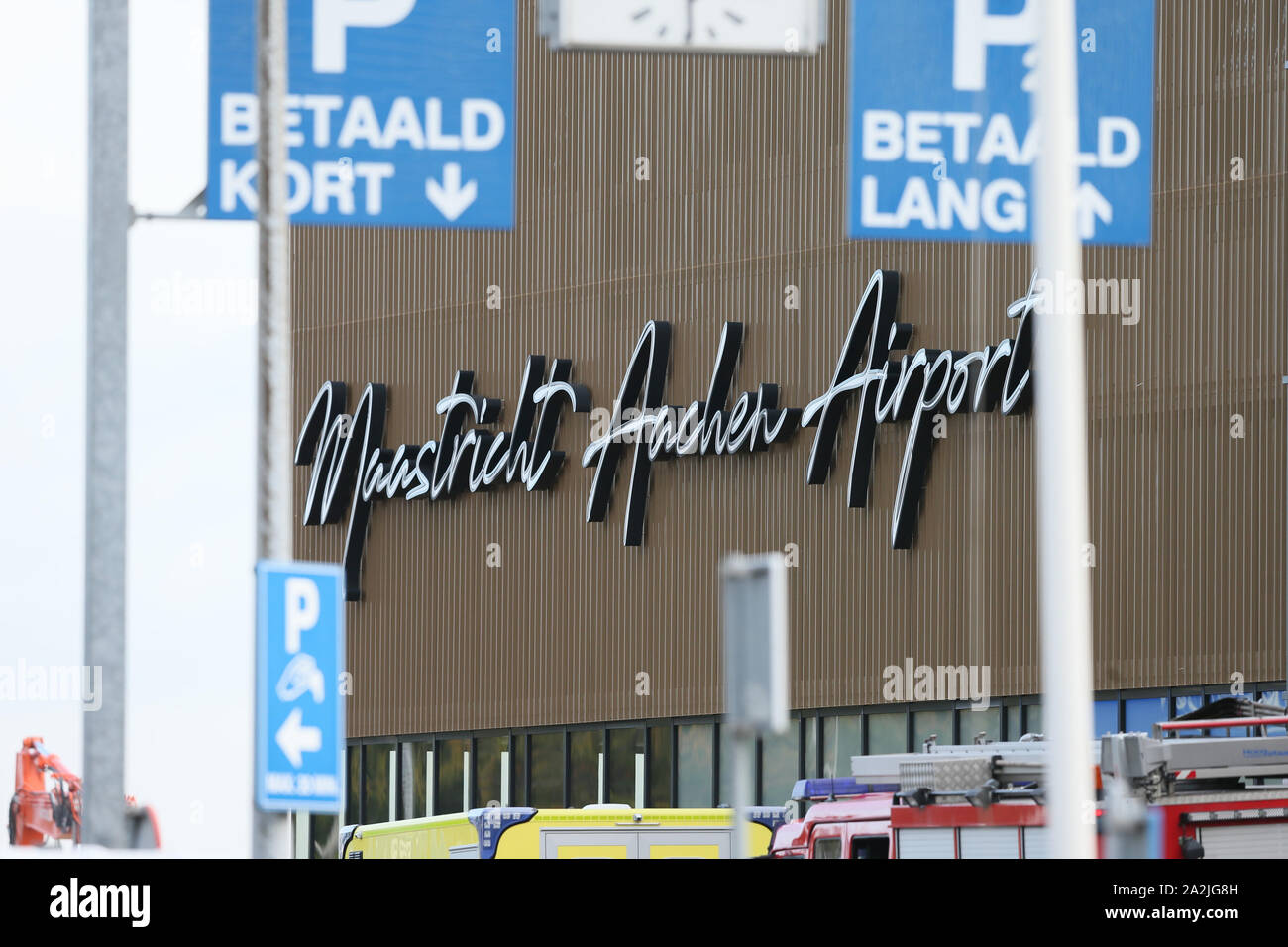Maastricht, Netherlands. 03rd Oct, 2019. MAASTRICHT, Aachen Airport, 03-10-2019, terrorisme-oefening op Maastricht Aachen Aiport.overview Credit: Pro Shots/Alamy Live News Stock Photo