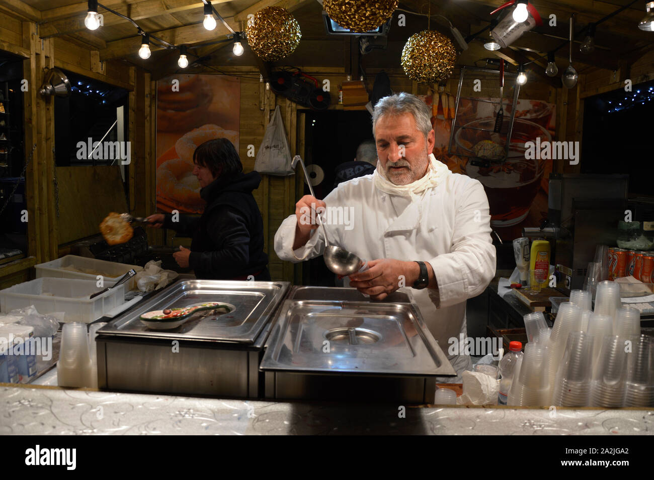 Italy, Como, Christmas lights Stock Photo - Alamy