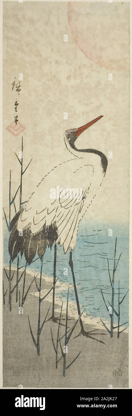 Crane and sun, c. 1843/47, Utagawa Hiroshige 歌川 広重, Japanese 
