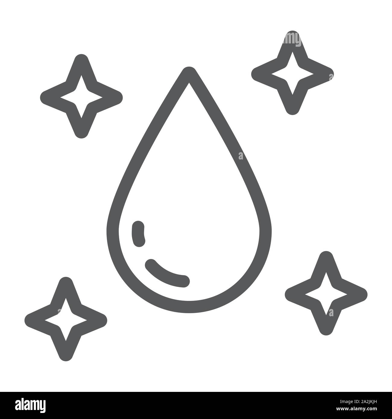 Purity line icon, laundry and clear, water drop sign, vector graphics, a linear pattern on a white background. Stock Vector