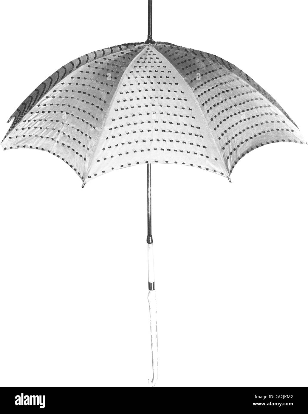 Parasol, c.1850, United States, Silk, plain weave, beaded, lined with silk, plain weave, steel frame, carved bone handle, 61.3 x 47.5 cm (24 1/8 x 18 3/4 in Stock Photo