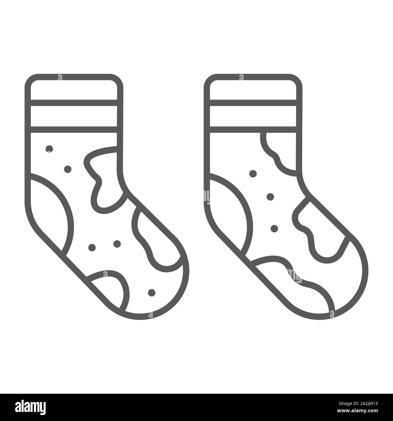 Baby Socks Line Icon. Linear Style Sign For Mobile Concept And Web