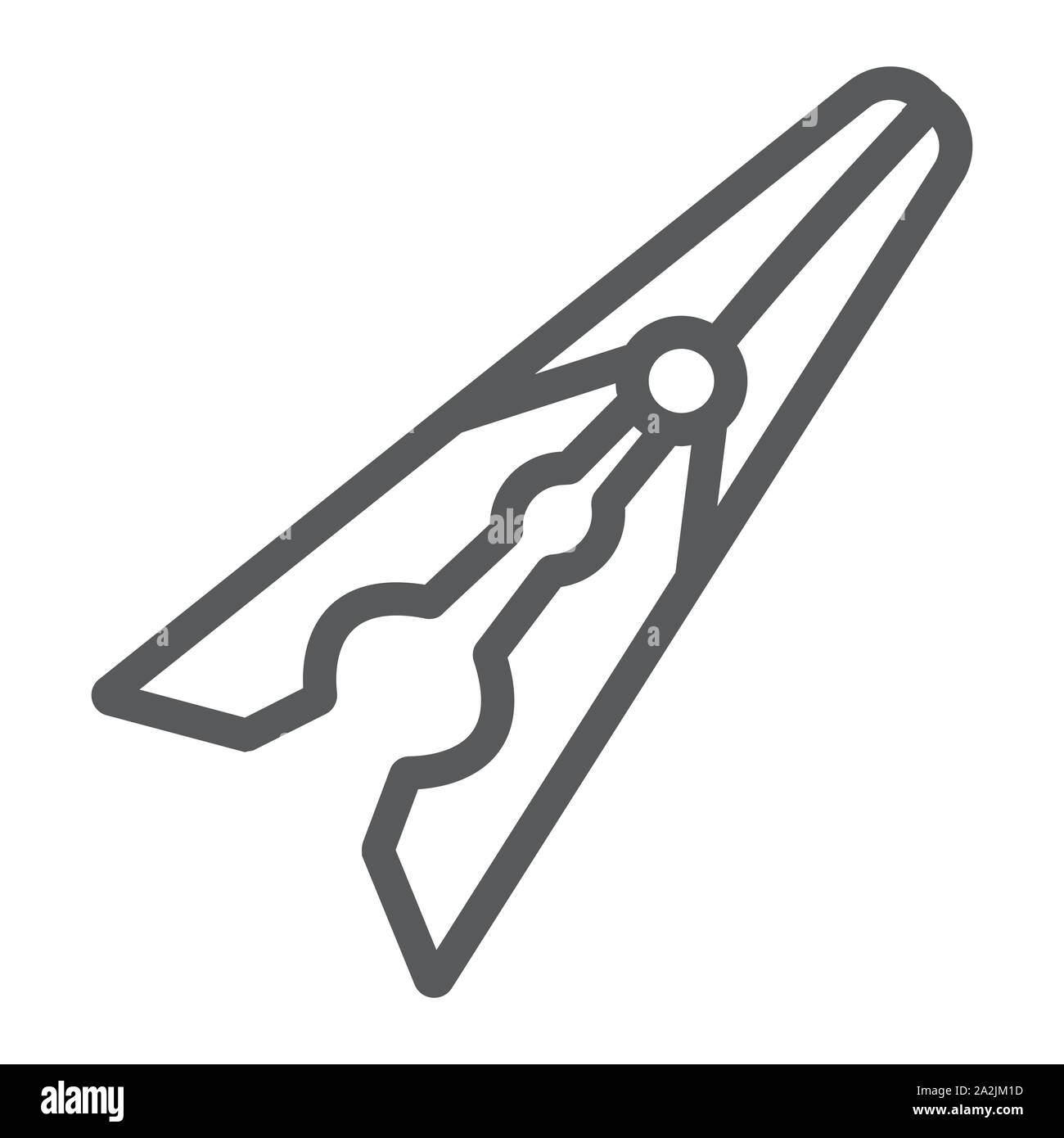 Clothespin line icon, laundry and clamp, clothes pin sign, vector