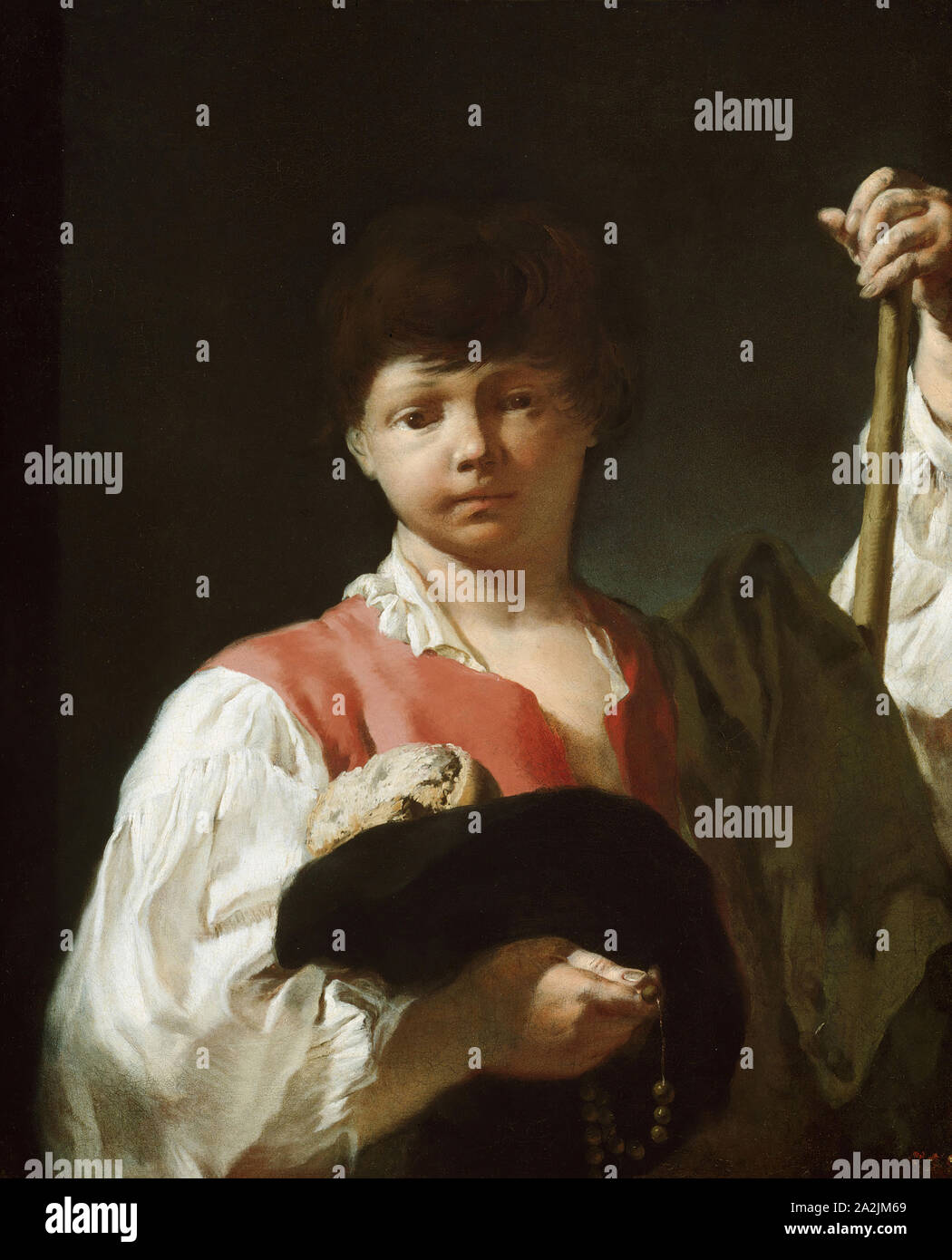 The Beggar Boy (The Young Pilgrim), 1738/39, Giovanni Battista Piazzetta, Italian, 1682-1754, Italy, Oil on canvas, 26 5/8 × 21 1/2 in. (67.7 × 54.7 cm Stock Photo