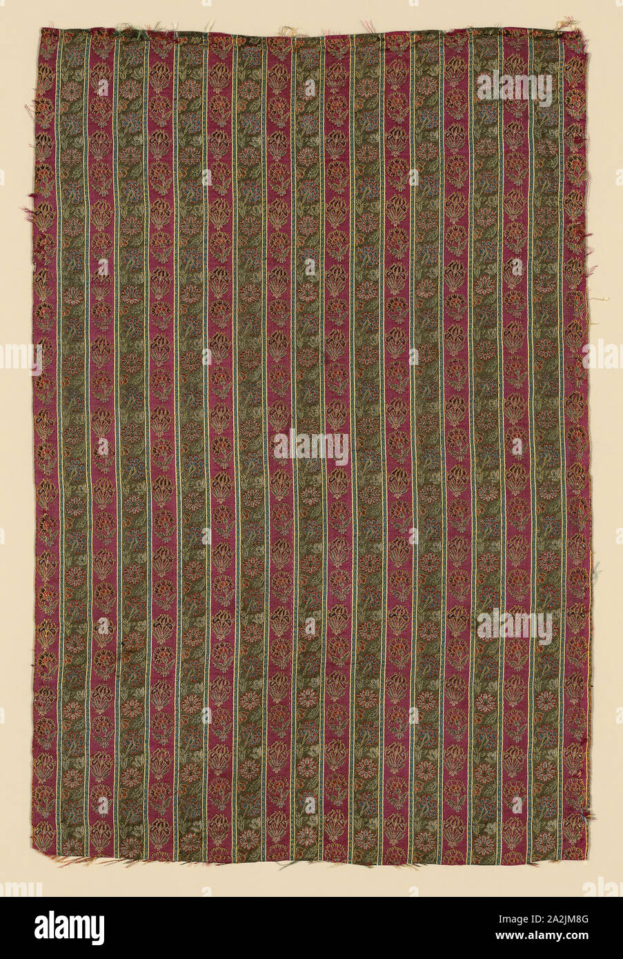 Dress Fabric, 18th century, Iran, Iran, Silk, satin weave with with weft-faced patterning, 51.5 × 34.3 cm (20 1/4 × 13 1/2 in Stock Photo