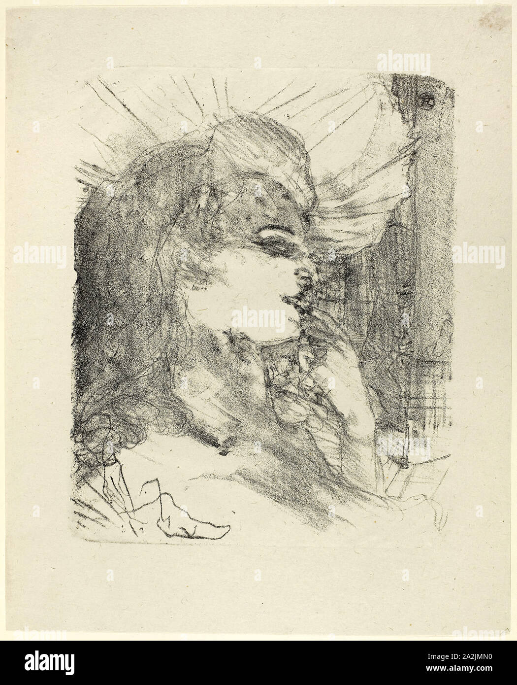 Anna Held, from Treize Lithographies, 1898, published before 1906, Henri de Toulouse-Lautrec, French, 1864-1901, France, Lithograph on ivory laid paper, 296 × 239 mm (image), 391 × 315 mm (sheet Stock Photo