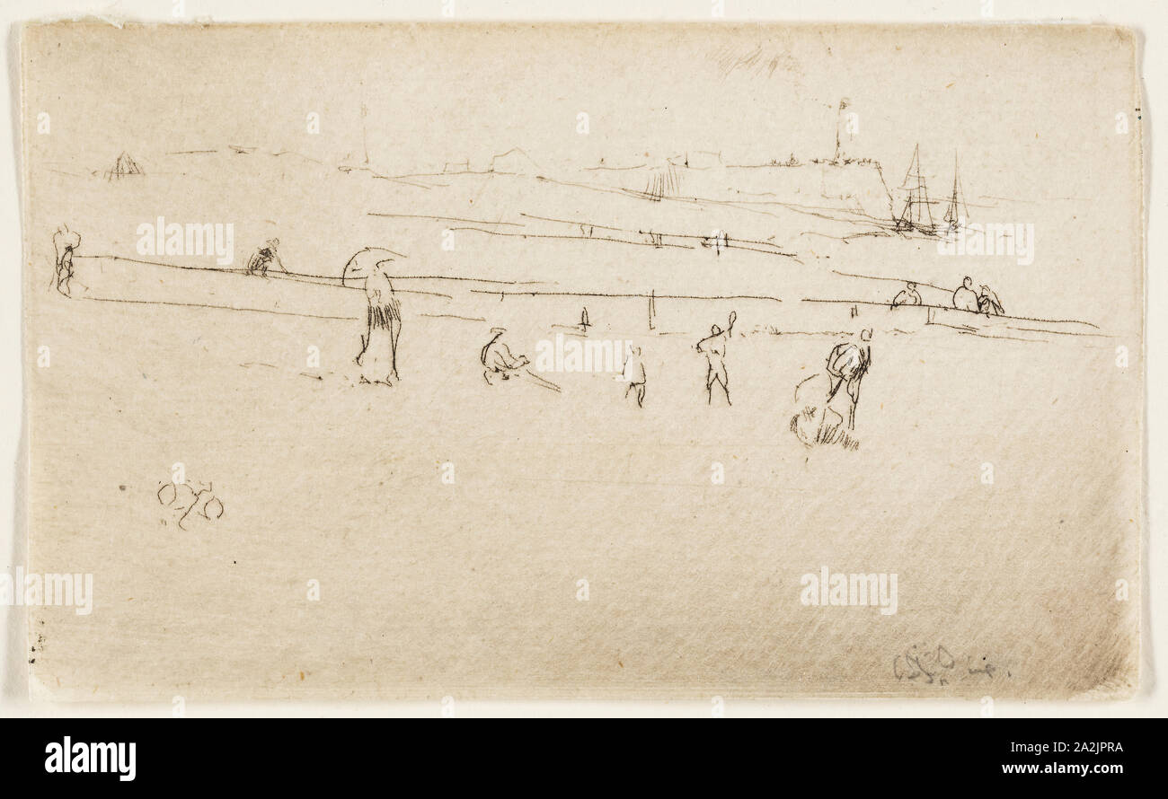 Dieppe, 1885, James McNeill Whistler, American, 1834-1903, United States, Etching and drypoint in black ink on ivory laid paper, 50 x 82 mm (image/sheet, trimmed within platemark), Seymour’s Humorous Sketches, 1888, Alfred Henry Forrester (English, 1804-1872), written by Henry G. Bohn (English, 1796-1884), published by T. Miles and Co. (English, 19th century), England, Book with eighty-six etchings in black on cream wove paper, 257 × 170 × 38 mm, The Miser’s Daughter: A Tale, Vol. I, 1842, George Cruikshank (English, 1792-1878), written by William Harrison Ainsworth (English, 1805-1882 Stock Photo