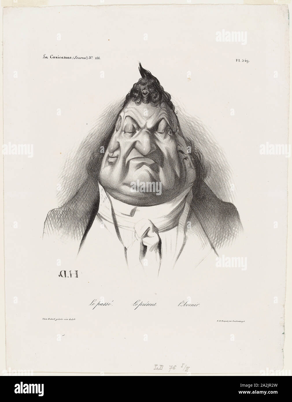 The Past, the Present, the Future, plate 349, 1834, Honoré Victorin Daumier, French, 1808-1879, France, Lithograph in black on off-white wove paper, 216 × 195 mm (image), 357 × 270 mm (sheet Stock Photo