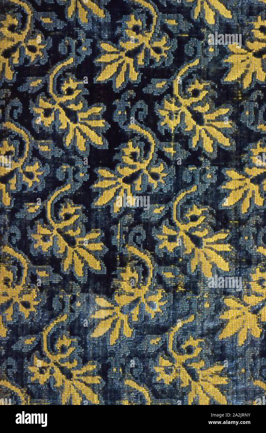 Panel, 1601/25, Italy or Spain, Italy, Silk, plain weave with supplementary pile warps forming cut and uncut voided velvet, 69.5 x 66.2 cm (27 3/8 x 26 in Stock Photo