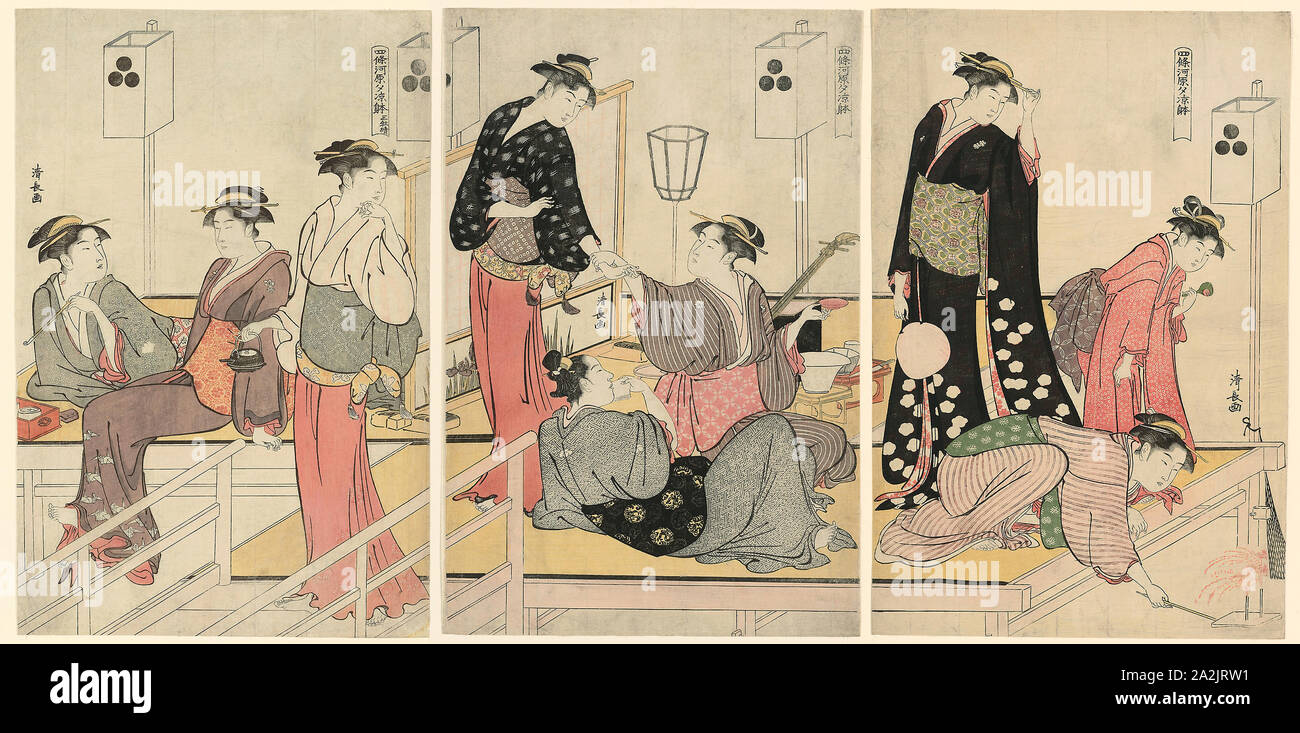 Japanese triptych print hi-res stock photography and images
