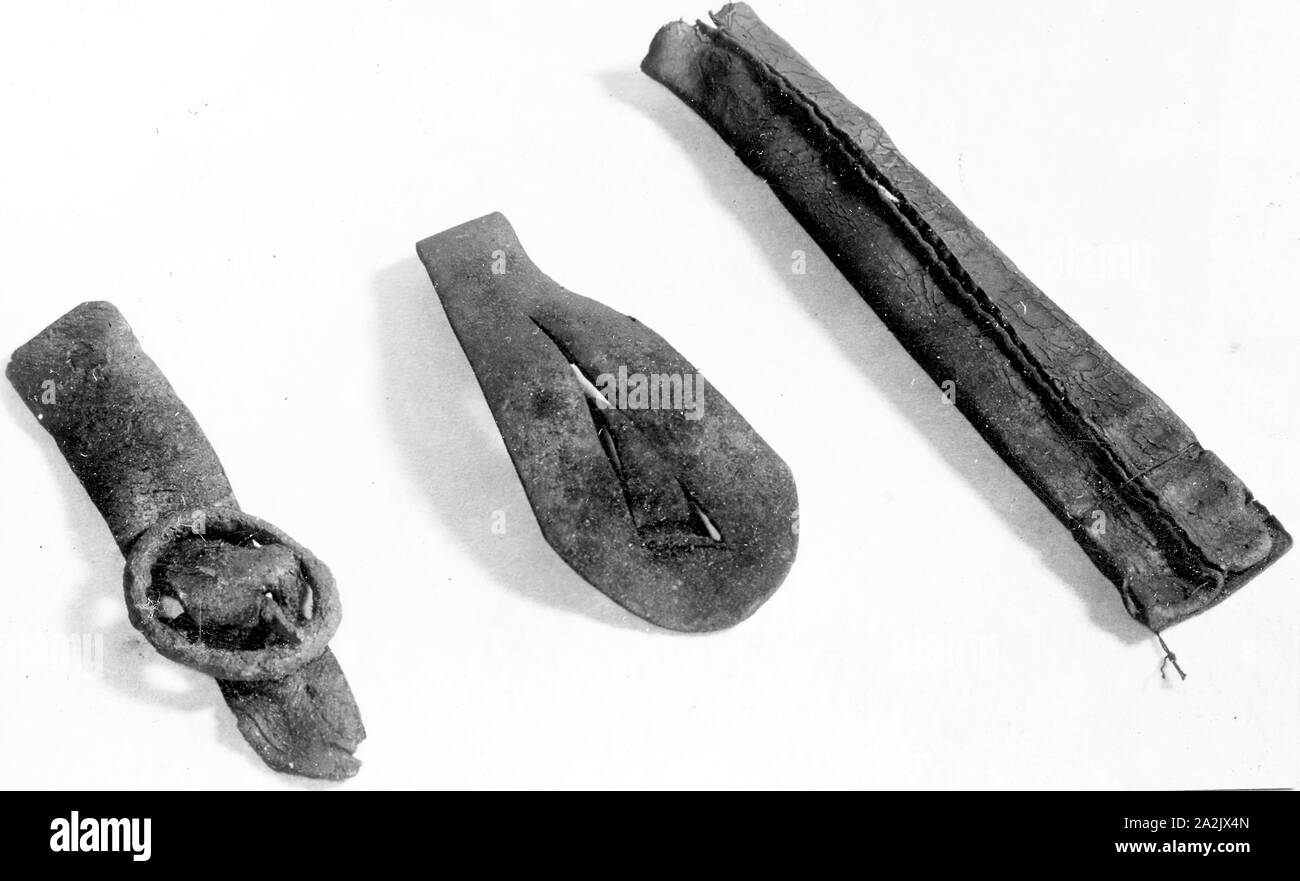 Parts of a Belts, 16th century, England, Leather, a 8 × 4 × 3 cm Stock