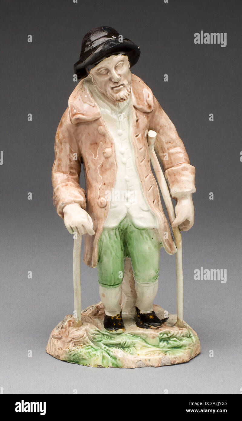 Man as Old Age, c. 1790, Possibly Ralph Wood, English, 1715-1772, and Enoch Wood, English, 1759-1840, Burslem, Lead-glazed earthenware (pearlware), H. 22.2 cm (8 3/4 in Stock Photo