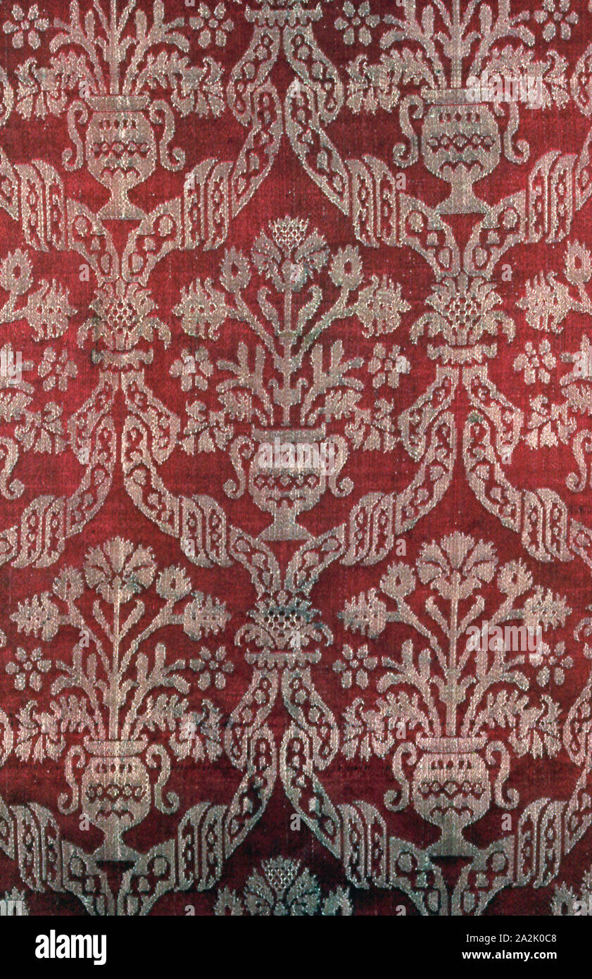 Panel, 16th century, Italy, Silk, satin damask weave, 203.8 x 50.2 cm (80 1/4 x 19 3/4 in Stock