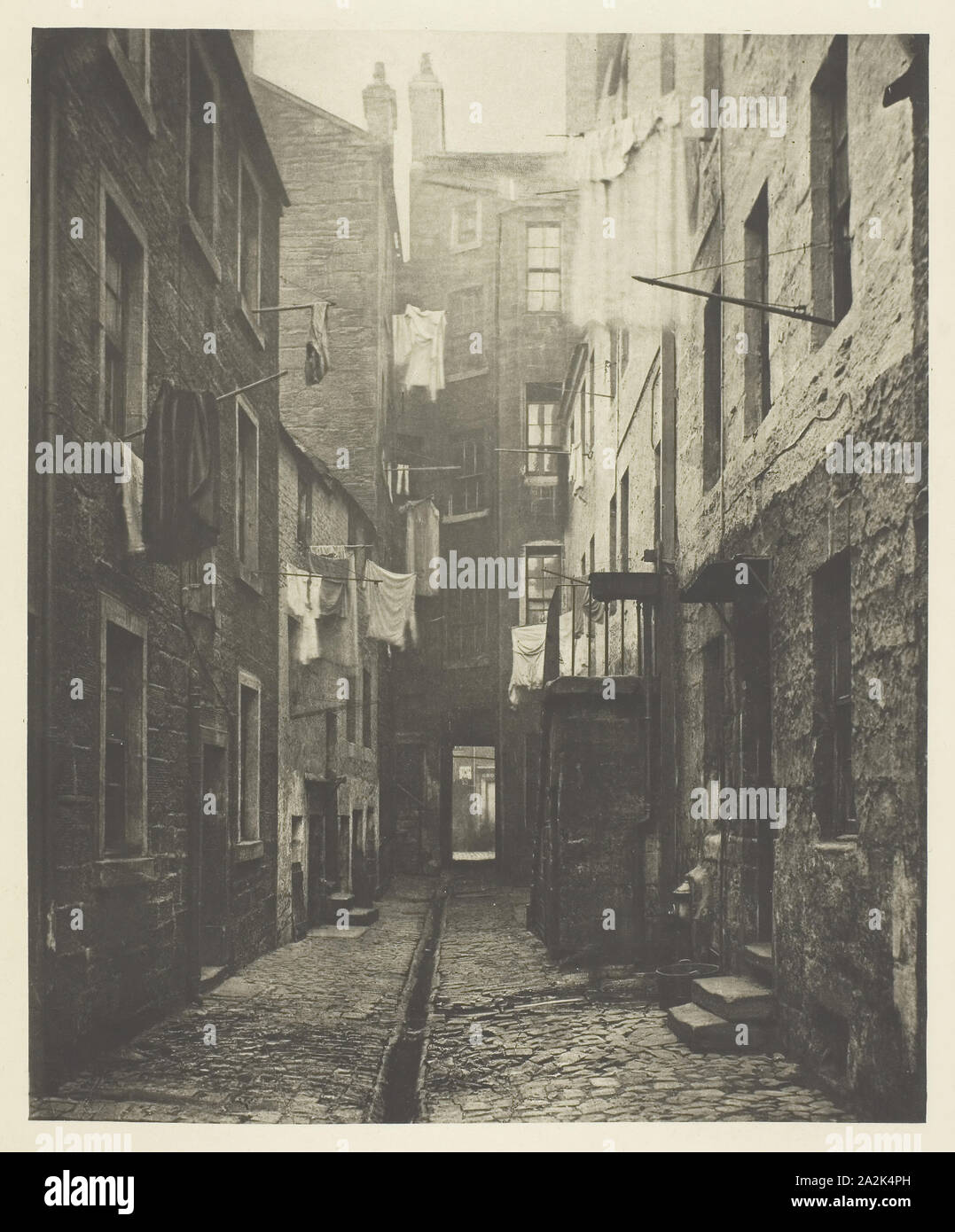 Close No. 75 High Street, 1868, Thomas Annan, Scottish, 1829–1887, Scotland, Photogravure, plate 12 from the book 'The Old Closes & Streets of Glasgow' (1900), 22.5 x 18.5 cm (image), 38.2 x 28 cm (paper Stock Photo