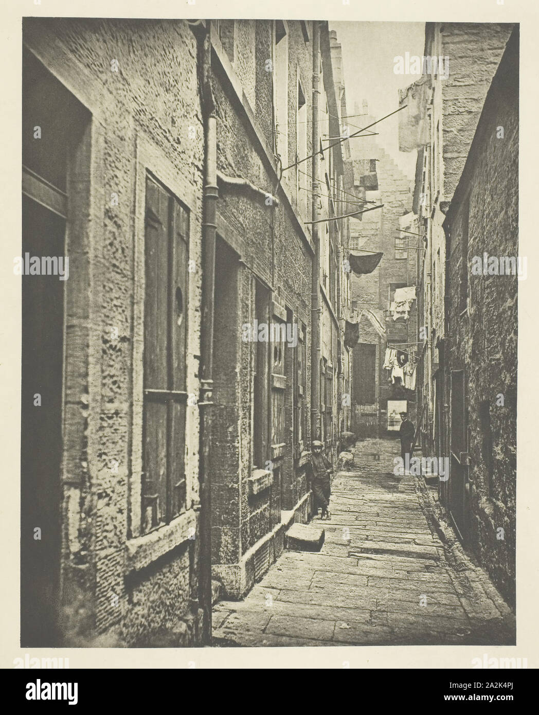 Close No. 65 High Street, 1868, Thomas Annan, Scottish, 1829–1887, Scotland, Photogravure, plate 13 from the book 'The Old Closes & Streets of Glasgow' (1900), 22.1 x 17.4 cm (image), 38.2 x 27.2 cm (paper Stock Photo