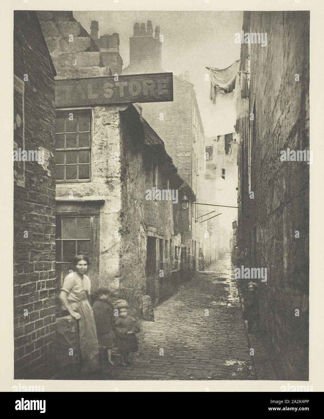 Old Vennel off High Street, 1868, Thomas Annan, Scottish, 1829–1887, Scotland, Photogravure, plate 2 from the book 'The Old Closes & Streets of Glasgow' (1900), 21.6 x 17.3 cm (image), 38.2 x 27.3 cm (paper Stock Photo