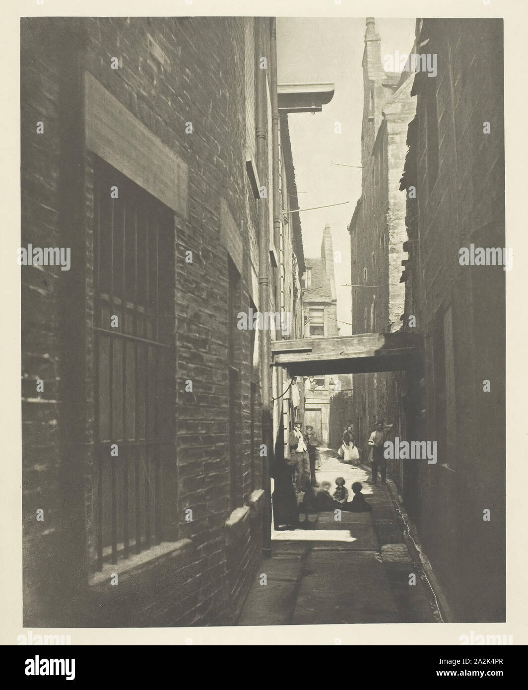 Close No. 29 Gallowgate, 1868, Thomas Annan, Scottish, 1829–1887, Scotland, Photogravure, plate 21 from the book 'The Old Closes & Streets of Glasgow' (1900), 22.2 x 17.7 cm (image), 37.9 x 27.8 cm (paper Stock Photo