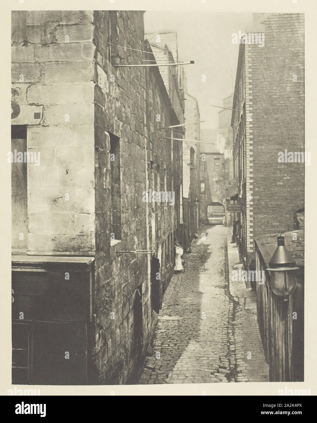 Laigh Kirk Close, 1868, Thomas Annan, Scottish, 1829–1887, Scotland, Photogravure, plate 23 from the book 'The Old Closes & Streets of Glasgow' (1900), 22.3 x 17.7 cm (image), 38 x 27.3 cm (paper Stock Photo