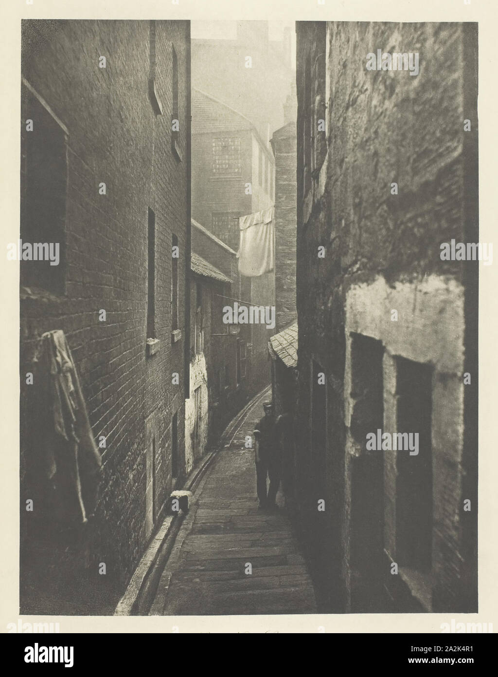 Close No. 31 Saltmarket, 1868, Thomas Annan, Scottish, 1829–1887, Scotland, Photogravure, plate 26 from the book 'The Old Closes & Streets of Glasgow' (1900), 22.7 x 17.6 cm (image), 37.8 x 27.5 cm (paper Stock Photo
