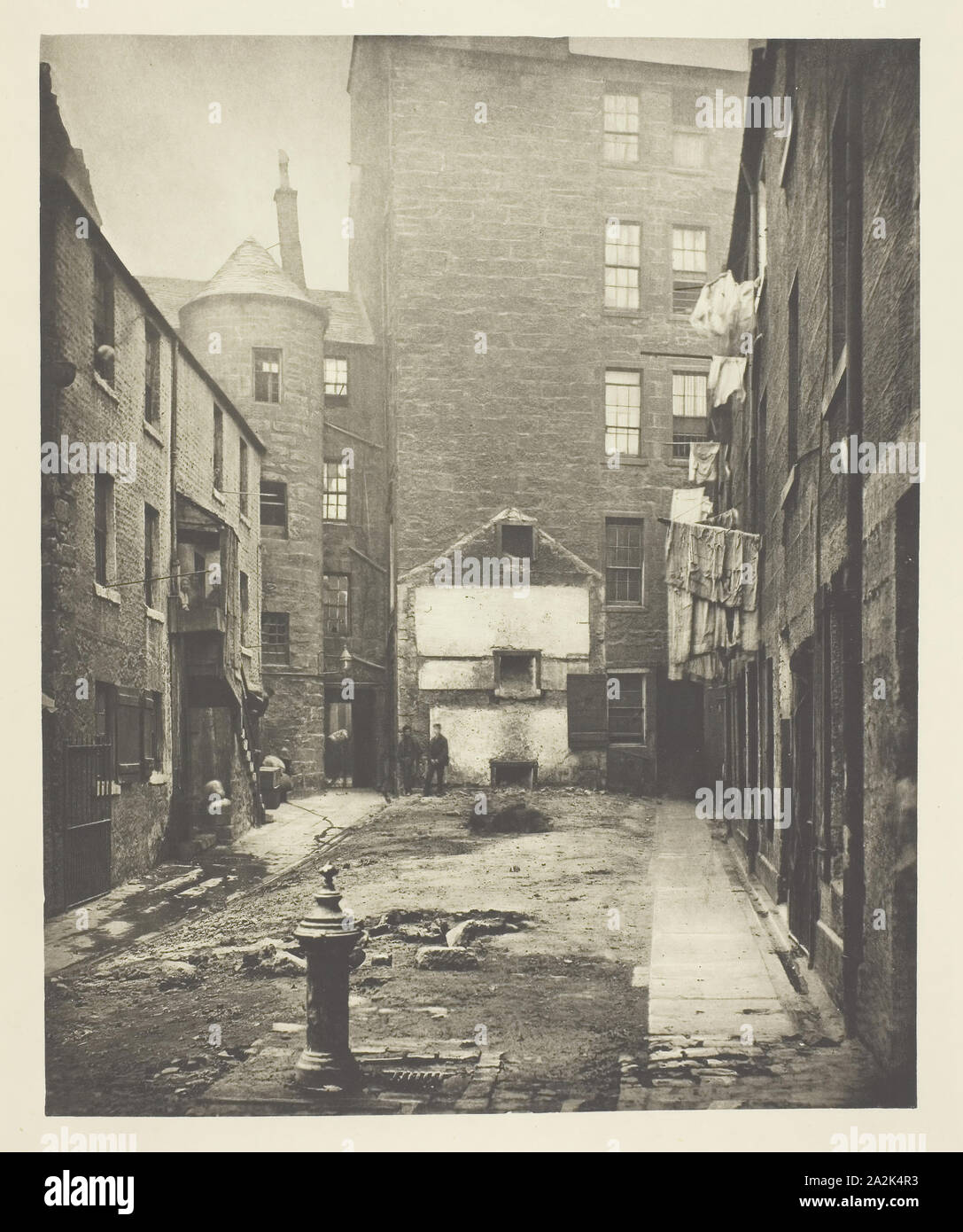 Closes 97 and 103 Saltmarket, 1868, Thomas Annan, Scottish, 1829–1887, Scotland, Photogravure, plate 28 from the book 'The Old Closes & Streets of Glasgow' (1900), 21.9 x 17.8 cm (image), 37.8 x 27.6 cm (paper Stock Photo