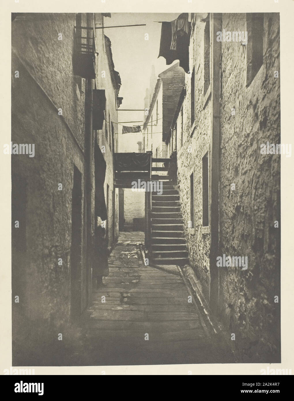 Close No. 128 Saltmarket, 1868, Thomas Annan, Scottish, 1829–1887, Scotland, Photogravure, plate 30 from the book 'The Old Closes & Streets of Glasgow' (1900), 22.5 x 17.3 cm (image), 38 x 27.6 cm (paper Stock Photo
