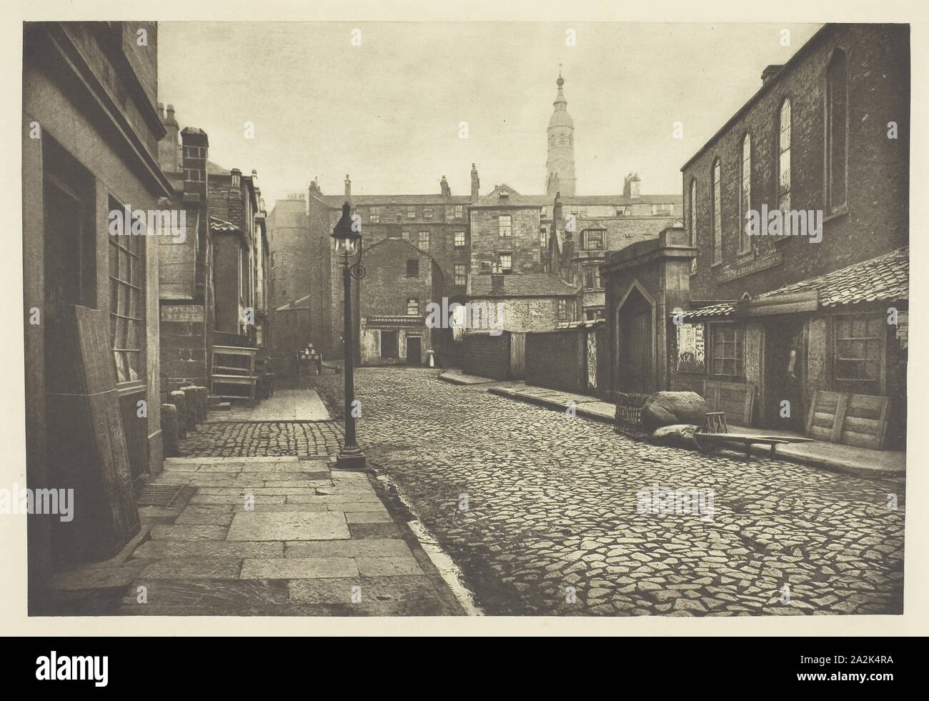Low Green Street, 1868, Thomas Annan, Scottish, 1829–1887, Scotland, Photogravure, plate 35 from the book 'The Old Closes & Streets of Glasgow' (1900), 16.3 x 24 cm (image), 27.7 x 38 cm (paper Stock Photo