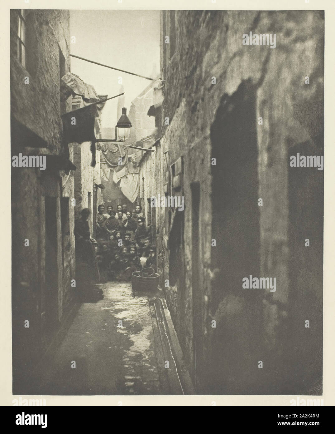 Close No. 118 High Street, 1868, Thomas Annan, Scottish, 1829–1887, Scotland, Photogravure, plate 6 from the book 'The Old Closes & Streets of Glasgow' (1900), 21.7 x 17.6 cm (image), 38 x 27.7 cm (paper Stock Photo