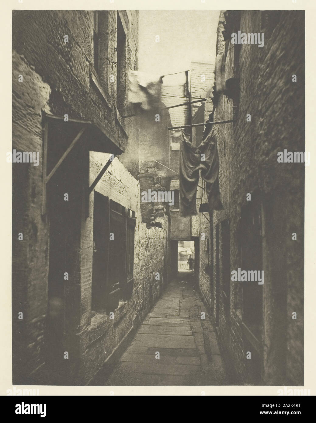 Close No. 101 High Street, 1868, Thomas Annan, Scottish, 1829–1887, Scotland, Photogravure, plate 8 from the book 'The Old Closes & Streets of Glasgow' (1900), 22.5 x 17.5 cm (image), 38.1 x 27.2 cm (paper Stock Photo